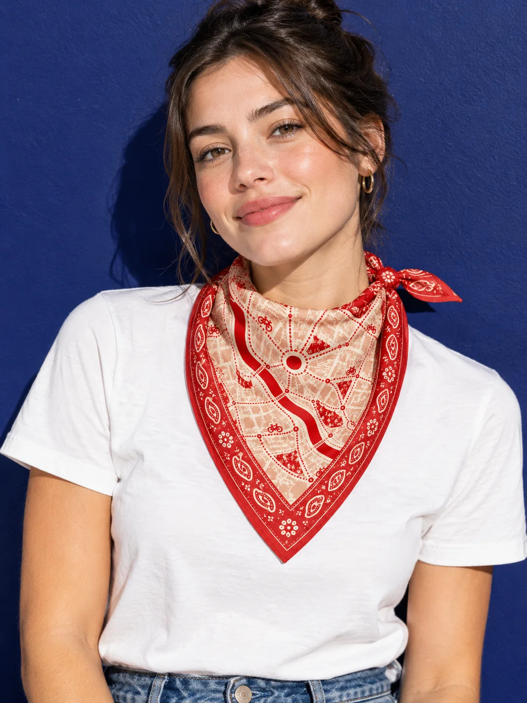 Bike Lanes Bandana, gedragen als: Nekdriehoek