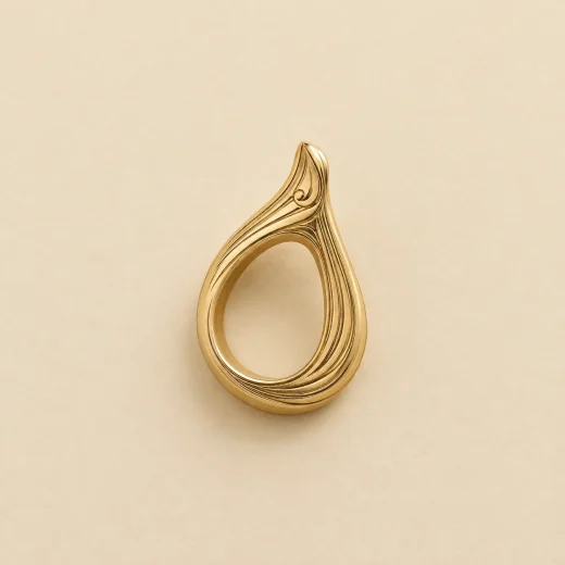 Boteh Ring — brass