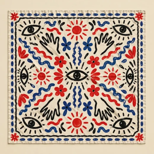 Bus Stop Scribble Bandana — flat
