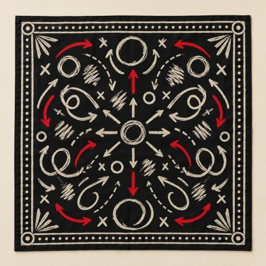 Chalk Arrows Bandana — flat