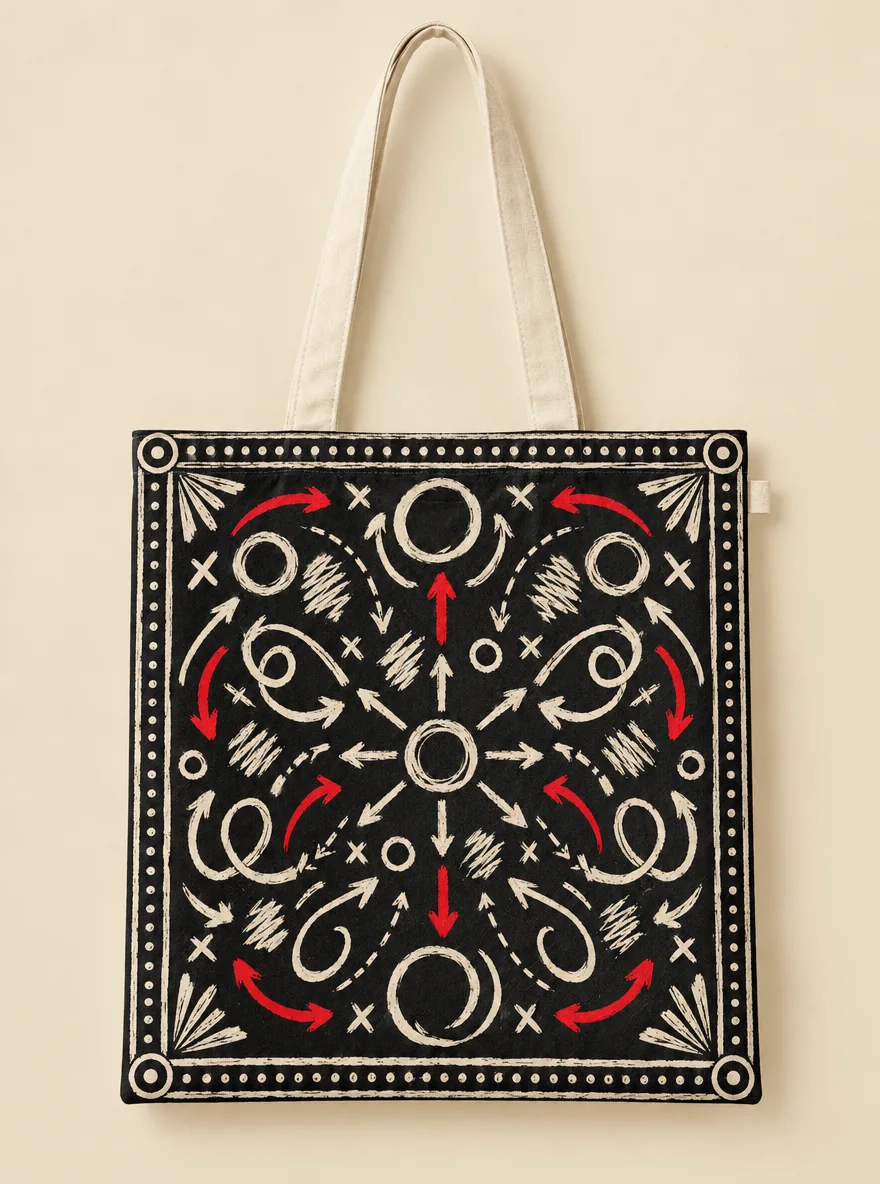 Chalk Arrows Tote, front