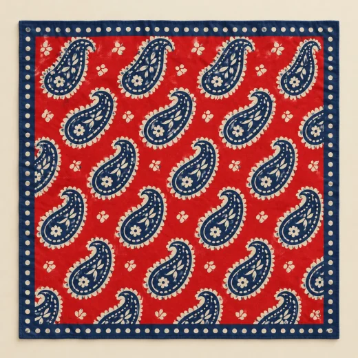 Ember Paisley Bandana — flat