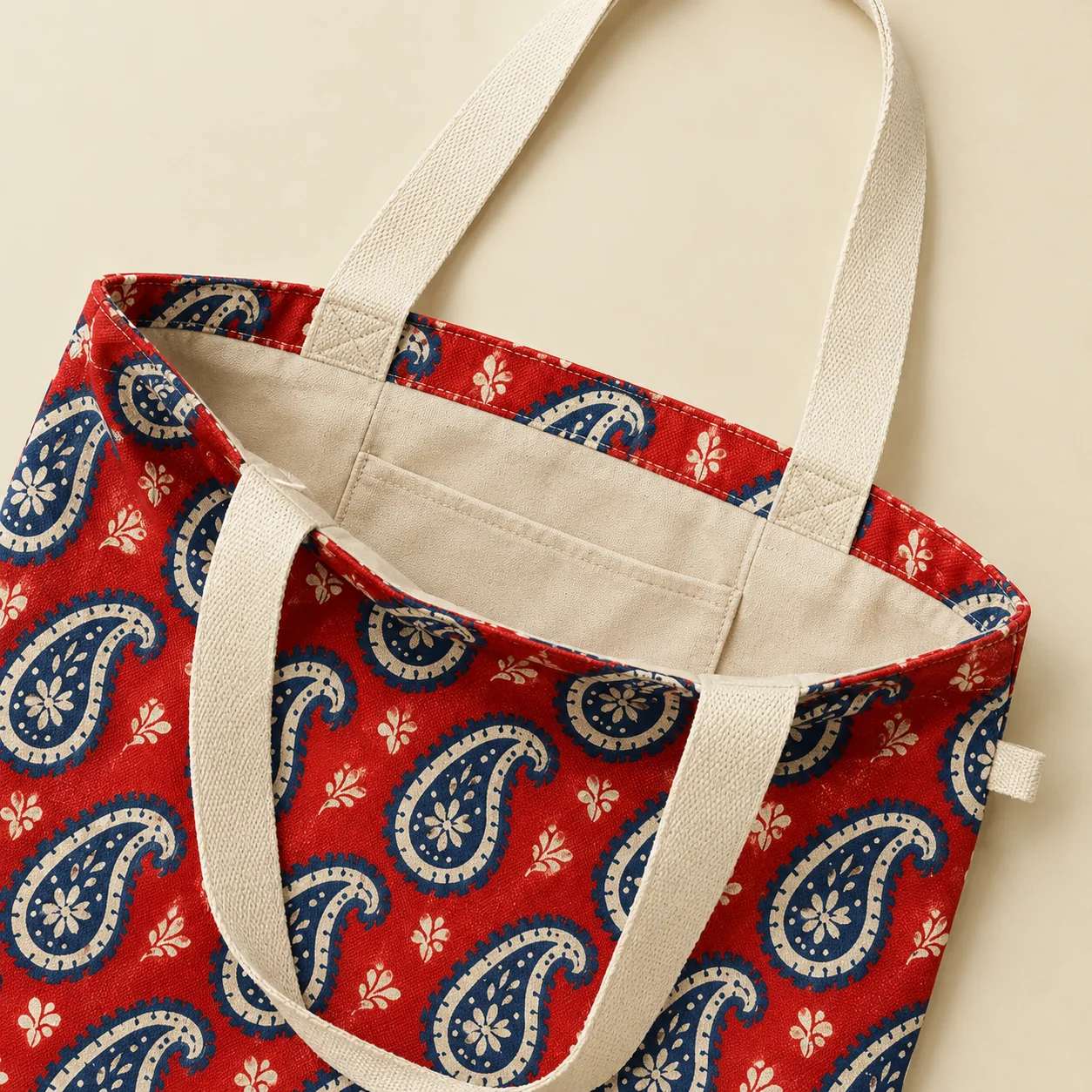Handles, side loop and inside pocket