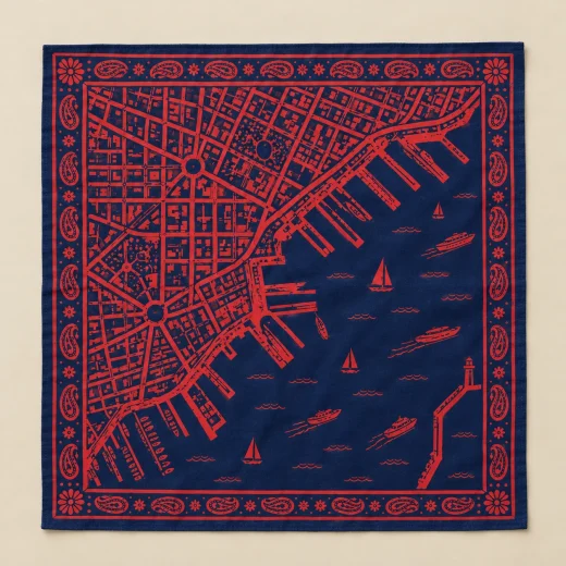 Harbour Grid Bandana — flat