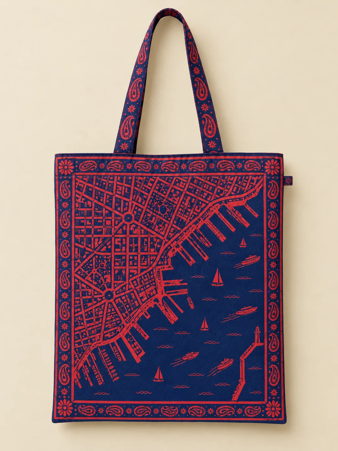 Harbour Grid Tote, face