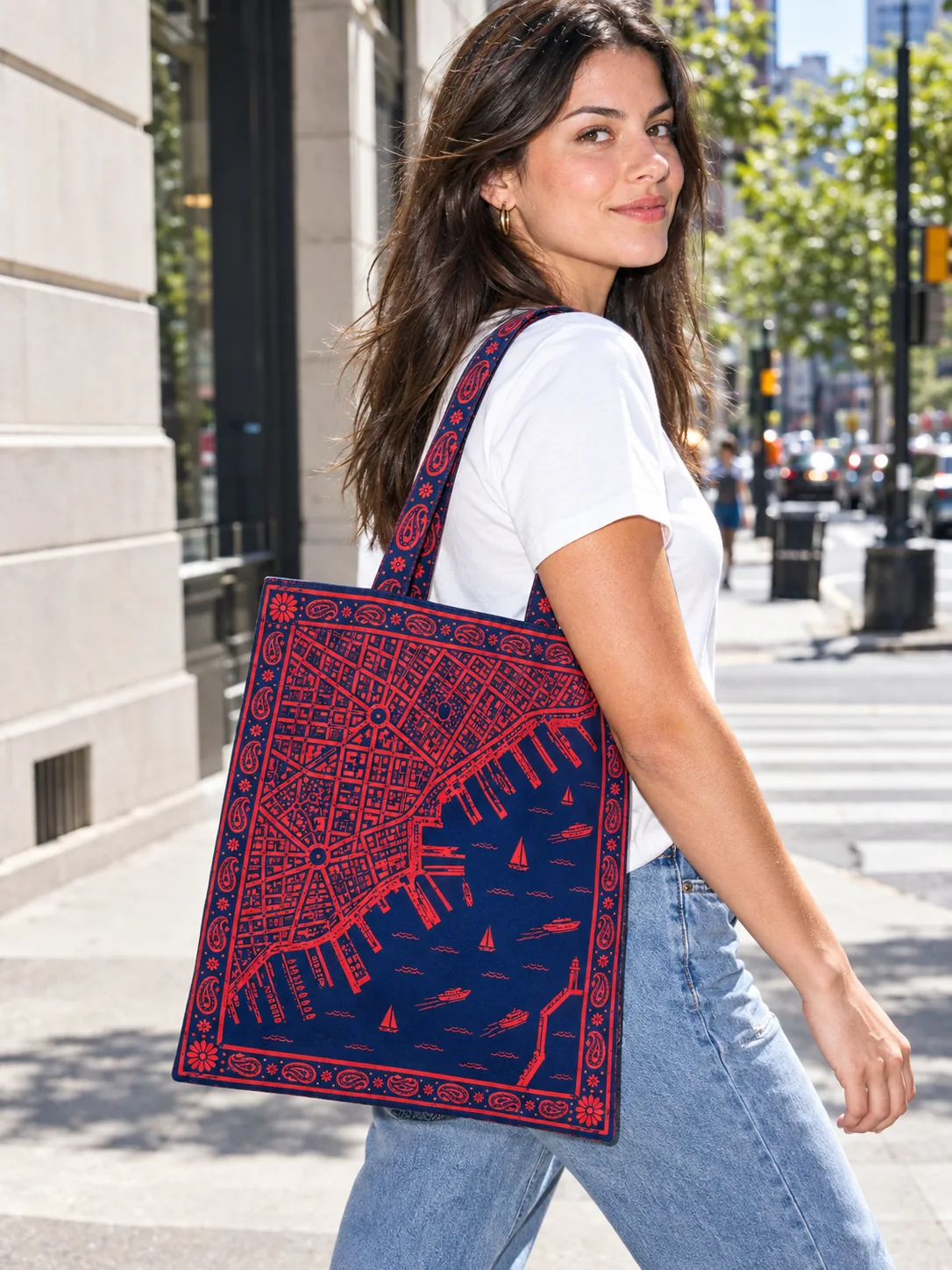 Harbour Grid Tote, porté