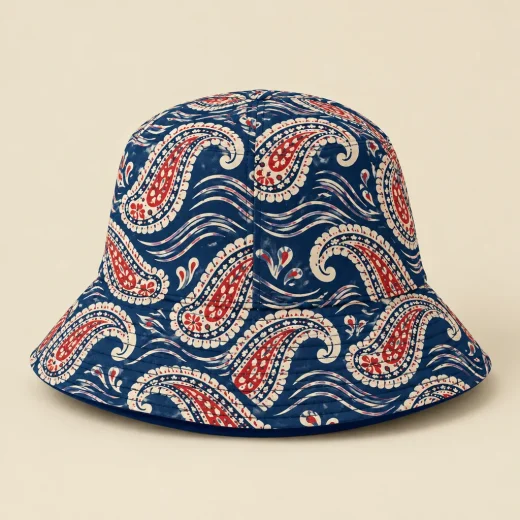 Ink Tide Paisley Bucket Hat — hat