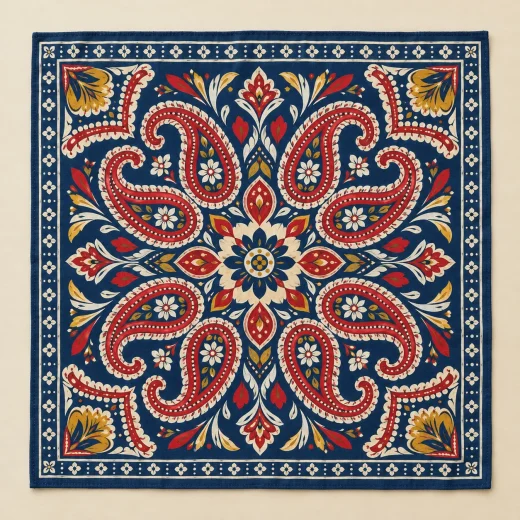 Mirror Boteh Bandana — flat