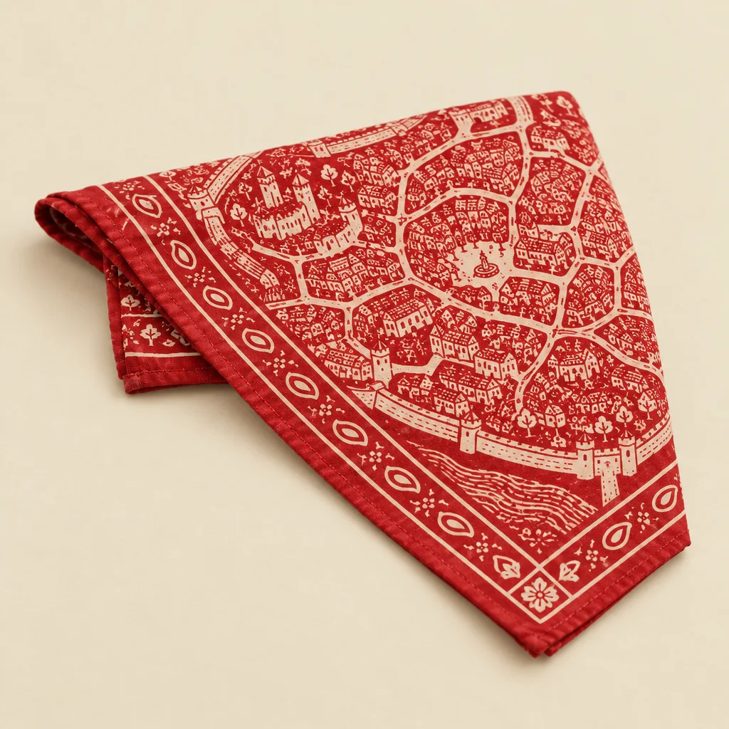 Old Town Knot Bandana, gevouwen: print en zoomdetail