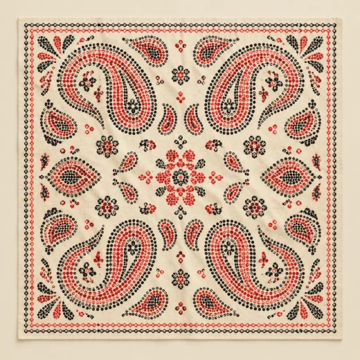 Paisley Static Bandana — flat