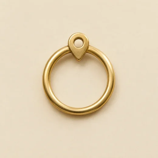Map Pin Ring — brass