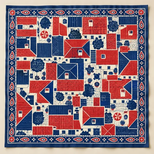 Rooftop Plan Bandana — flat