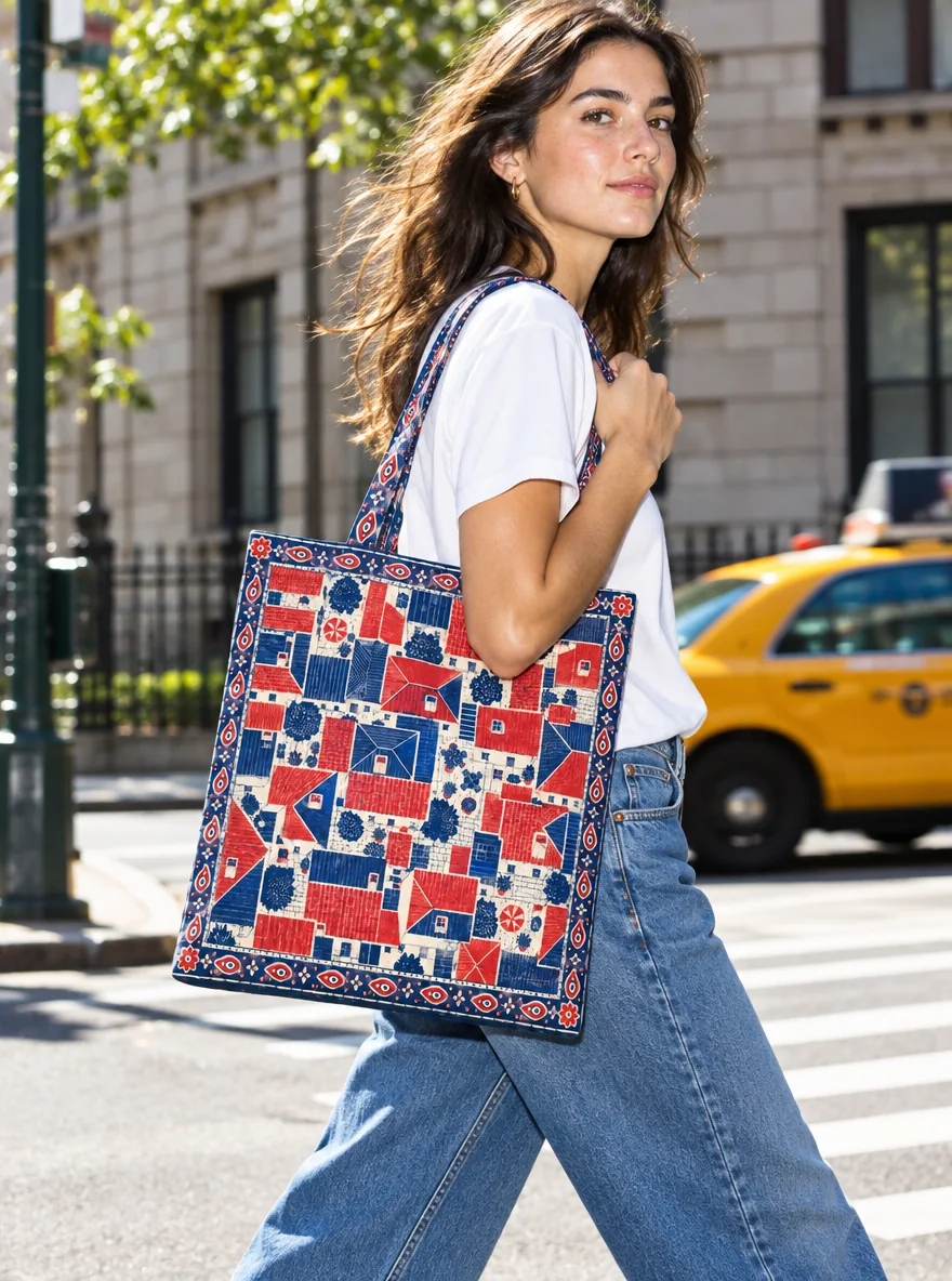 Rooftop Plan Tote, båret