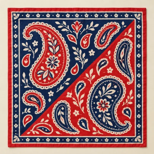 Split Boteh Bandana — flat