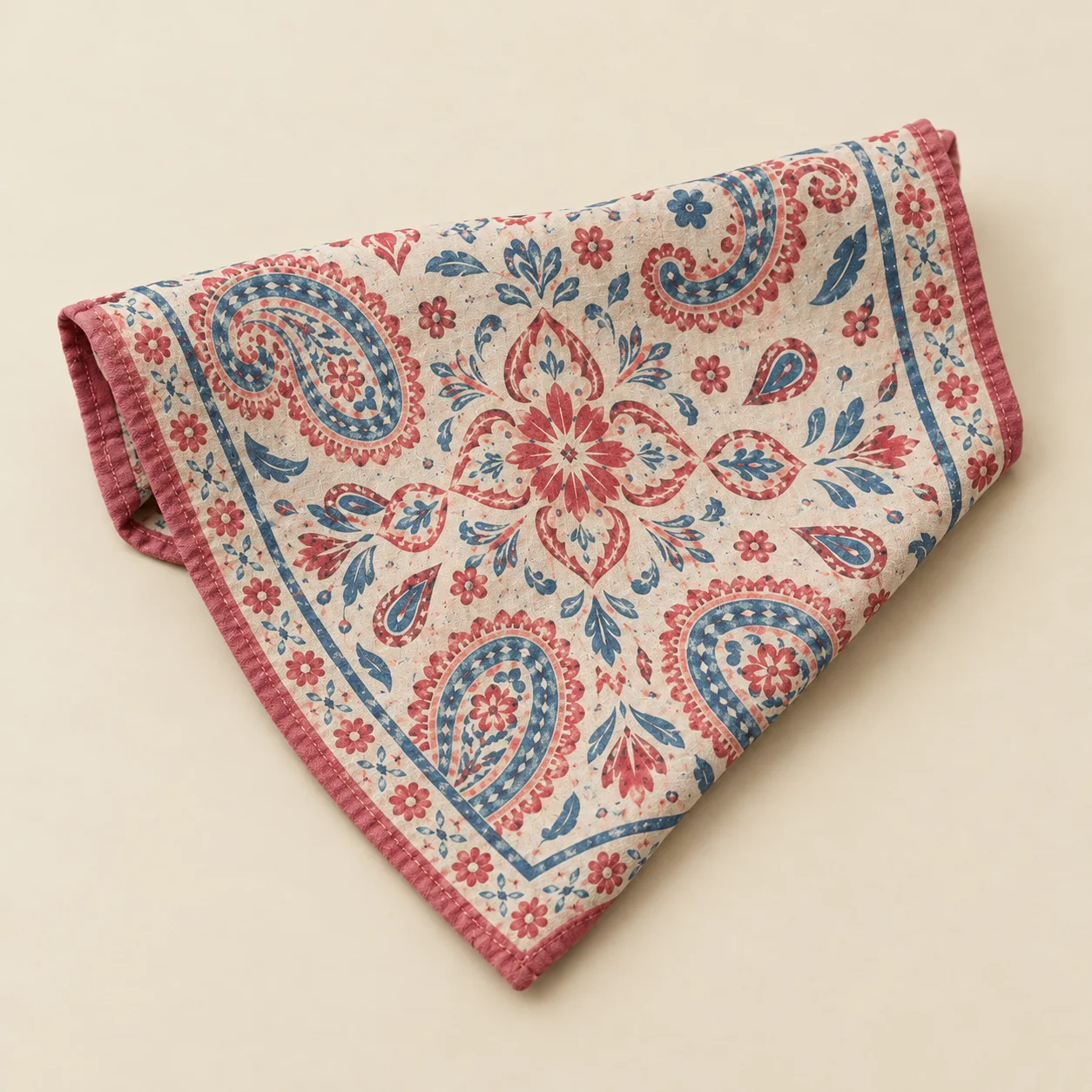 Sunwash Paisley Bandana, vikt: tryck- och fålldetalj