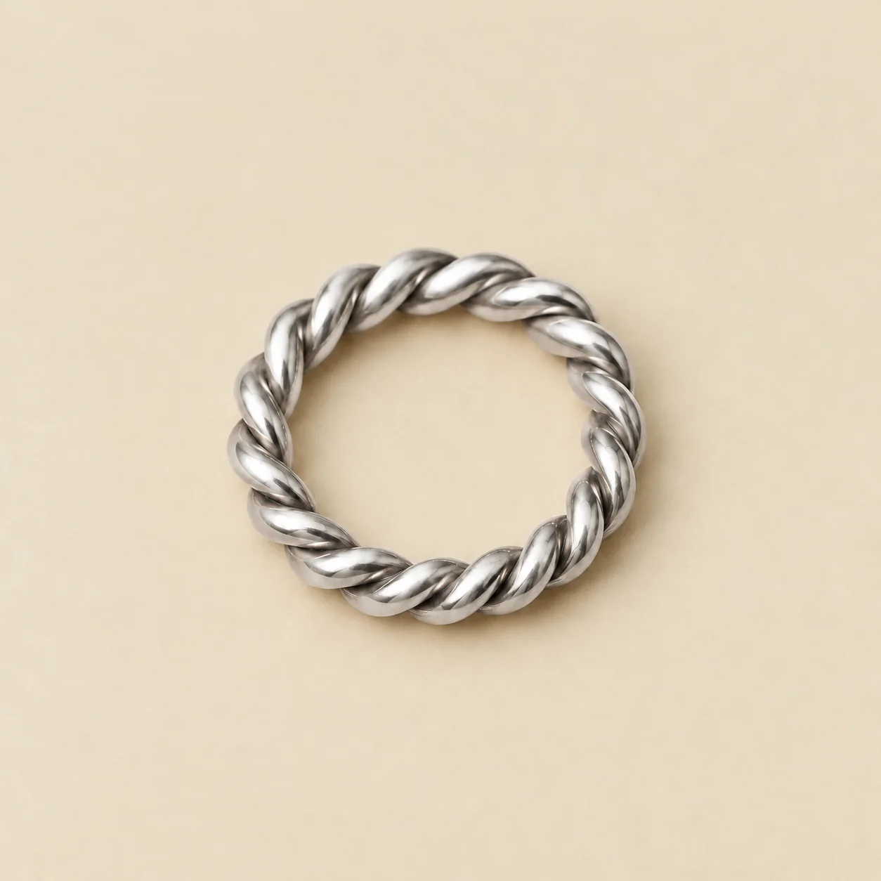 Twist Ring, sølv-tone